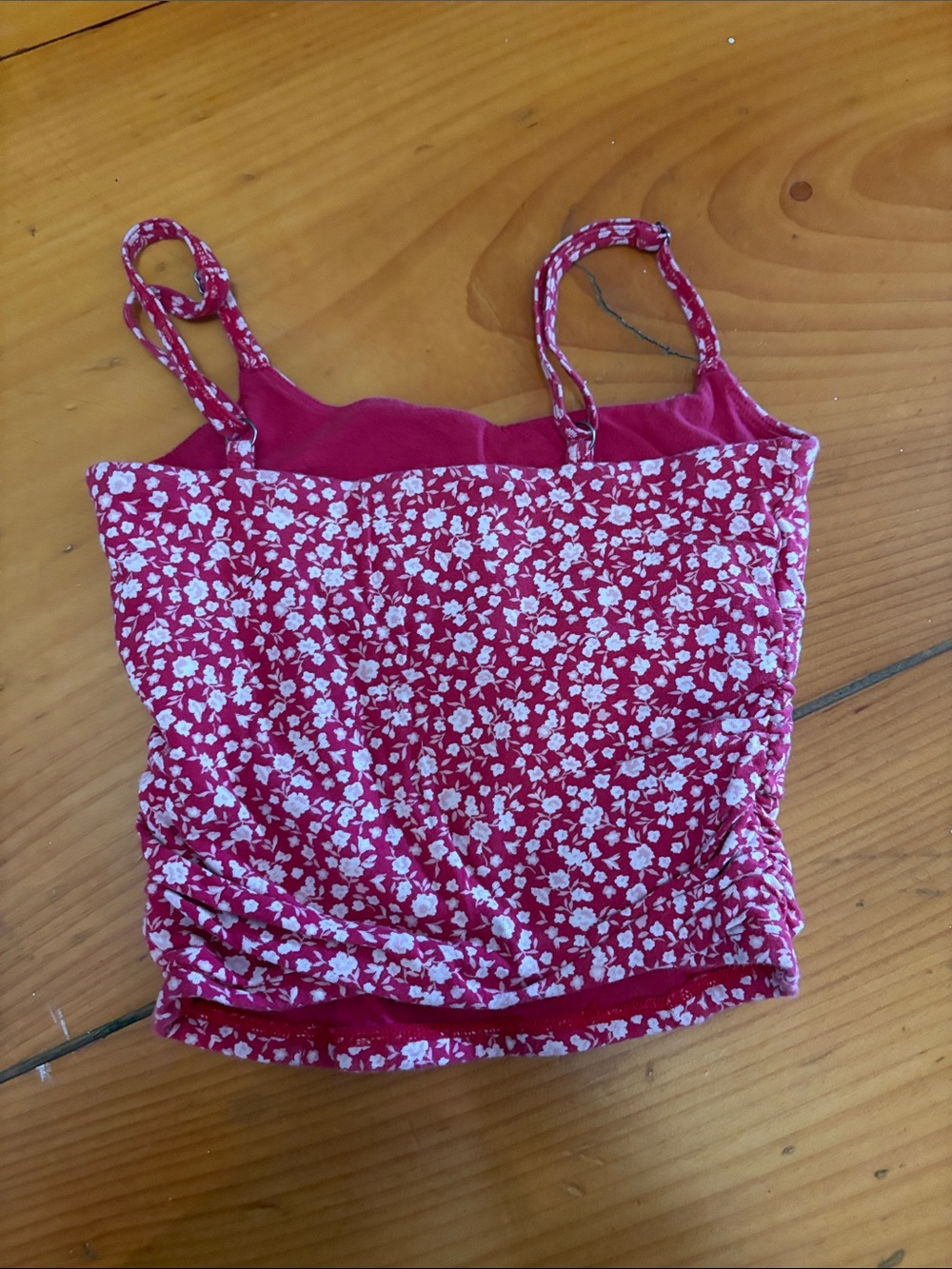 Hollister Fuchsia Floral Ruched Tank - Picture 2 of 3